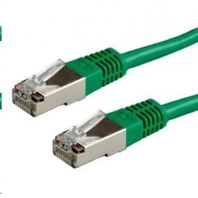 Patch kabel Cat6A, S-FTP - 0,25m, zelený