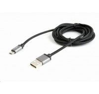 GEMBIRD Kábel CABLEXPERT USB A samec/Micro B samec 2.0, 1,8 m, opletené, čierne, blister