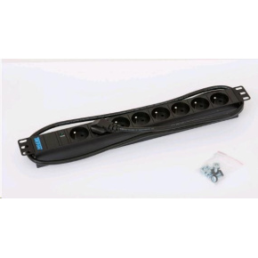 TRITON 19" rozvádzač 8x230V - 2m, svetelný indikátor, čierny TRITON 19" rozvádzač 8x230V - 2m, svetelný indikátor, čierny