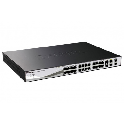 D-Link DES-1210-28P 24-port 10/100 PoE Smart Switch + 2 Combo 1000BaseT/SFP + 2 Gigabit