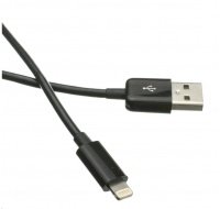 Kábel C-TECH USB 2.0 Nabíjací a synchronizačný kábel Lightning (IP5 a vyšší), 1 m, čierny