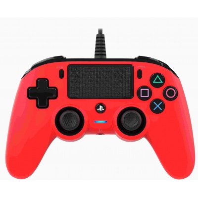 Nacon Wired Compact Controller - ovladač pro PlayStation 4 - červený