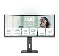 AOC MT VA LCD WLED 34" CU34P3CV - VA panel, 3440x1440, HDMI, DP, USB-C, 4xUSB 3.2, repro, vysk. stavitelny, zakriven