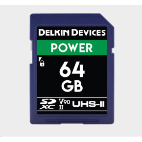 Delkin SD Power 2000X UHS-II U3 (V90) R300/W250 64GB Delkin SD Power 2000X UHS-II U3 (V90) R300/W250 64GB
