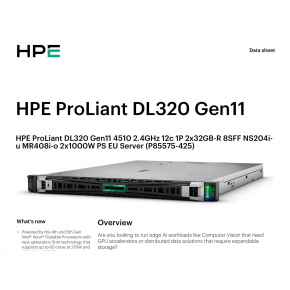 HPE PL DL320g11 4510 (2.4/12C) 2x32G (p64706) NS204(2x480) MR408i-o 8SFF 2x1000W 2p1G Smart Choice