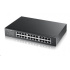 Zyxel GS1900-24E 24-portový stolový gigabitový webový inteligentný prepínač: 24x gigabitový metal, IPv6, 802.3az (zelená), bez ventilátora, racková súprava