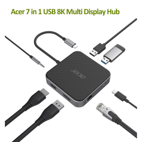 Kľúč ACER 7v1 typu C: 3 x USB3.0, 1 x HDMI, 1 x pd typu C, 1 x čítačka sd kariet, 1 x čítačka tf kariet