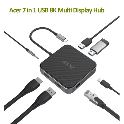 Kľúč ACER 7v1 typu C: 3 x USB3.0, 1 x HDMI, 1 x pd typu C, 1 x čítačka sd kariet, 1 x čítačka tf kariet