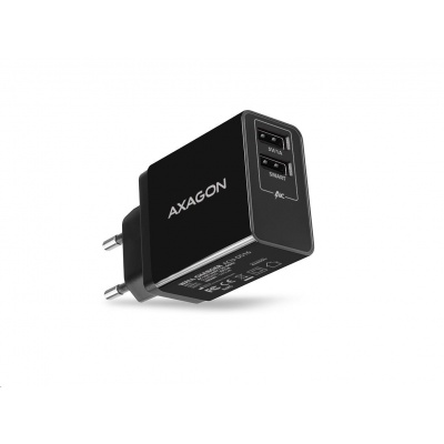 AXAGON ACU-DS16, SMART nabíjačka do siete 16W, 2x port USB-A, 5V/2,2A + 5V/1A