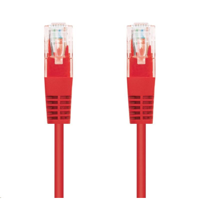 C-TECH kabel patchcord Cat5e, UTP, červený, 3m