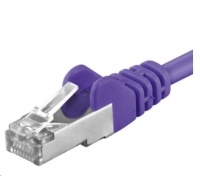 PREMIUMCORD Patch kábel CAT6a S-FTP, RJ45-RJ45, AWG 26/7 0,25m fialový