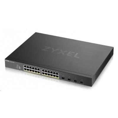 Zyxel XGS1930-28HP 28-portový inteligentný spravovaný PoE prepínač, 24x gigabitový RJ45, 4x 10GbE SFP+, rozpočet PoE 375W