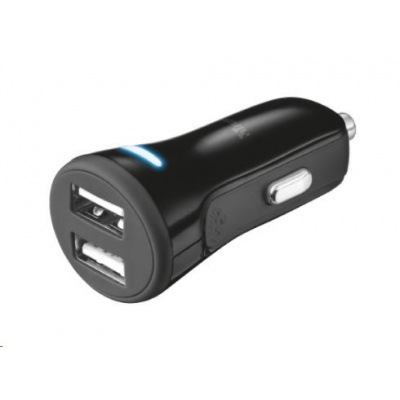 TRUST nabíječka do auta 20W FAST DUAL CAR CHARGER FOR PHONES AND TABLETS, black
