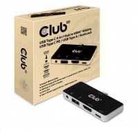 Club3D Dokovací stanice USB Type C 4-in-1 Hub to HDMI™ 4K60Hz USB Type C PD / USB Type A / Audio jack