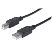 MANHATTAN USB kábel 2.0 Kábel A-B 3 m, čierny