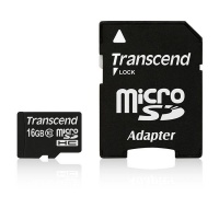 Karta TRANSCEND MicroSDHC 16 GB triedy 10 + adaptér