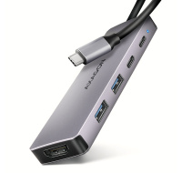 AXAGON HMC-5H60, USB 5Gbps hub, porty 2x USB-A, 1x USB-C, HDMI 4k/60, PD 100W, kábel USB-C 15cm