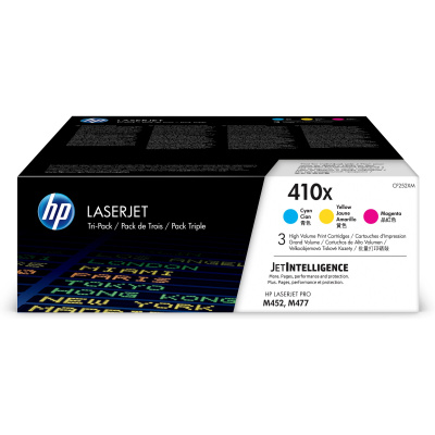 HP 410X 3-pack High Yield Cyan/Magenta/Yellow Original LaserJet Toner Cartridges (CF252XM) (5,000 / 5,000 / 5,000 pages)