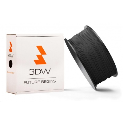 3DW - ABS filament pre 3D tlačiarne, priemer struny 1,75mm, farba čierná, váha 1kg, teplota tisku 220-250°C