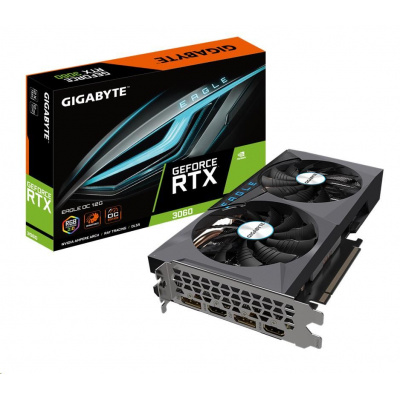 GIGABYTE VGA NVIDIA GeForce RTX 3060 EAGLE 12G LHR Rev. 2.0, RTX 3060, 12 GB GDDR6, 2xDP, 2xHDMI
