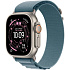 Apple Watch Ultra 3 GPS + Cellular 49mm Natural Titanium Case with Light Blue Alpine Loop - Large