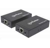 Manhattan HDMI Splitter, predlžuje signál 1080p až na 120 m pomocou sieťového prepínača a jedného ethernetového kábla, čierny