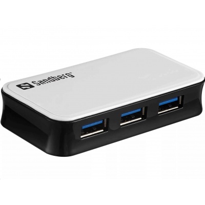 Sandberg USB 3.0 HUB, porty 4, strieborná