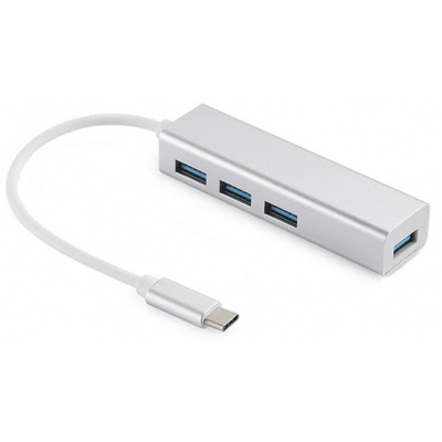 Sandberg HUB, USB-C -> 4x USB 3.0, stříbrná