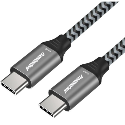 PREMIUMCORD Kabel USB-C (USB 3.2 Gen 2, 3A, 60W, 20Gbit/s) bavlněný oplet, 2m