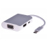 Prevodník PREMIUMCORD USB3.1 typ C na HDMI + VGA + nabíjanie PD, hliníkové puzdro
