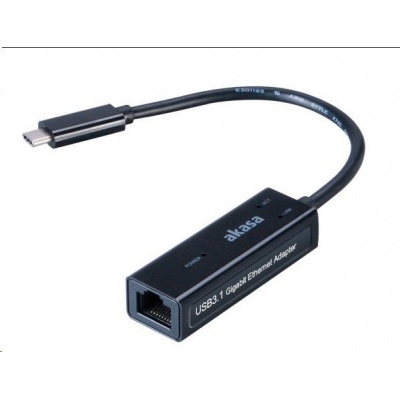 Adaptér AKASA USB typu C na gigabitový Ethernet (RJ 45)
