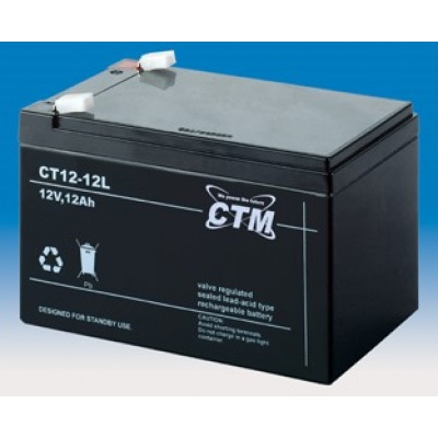 Batéria - CTM CT 12-12L (12V/12Ah - Faston 250), životnosť 5 rokov