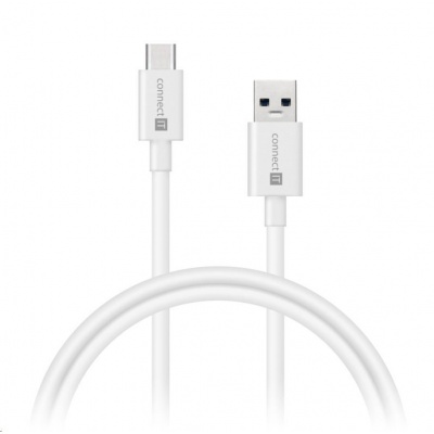 CONNECT IT Wirez USB-C (typ C) -> USB-A, USB 3.1 Gen 1, biela, 2 m