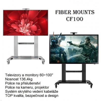 Špičkový výškově stavitelný stojan na největší televizory 60" až 100", Fiber Mounts CF100 -  držák