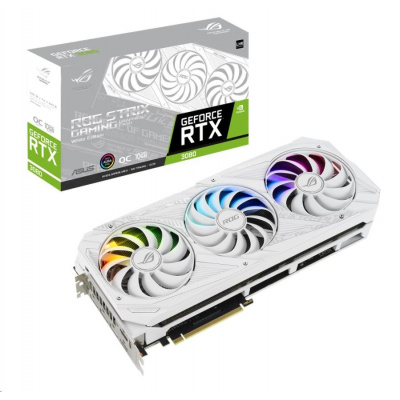 ASUS VGA NVIDIA GeForce ROG Strix RTX 3080 V2 White OC Edition 10GB GDDR6X, RTX 3080 LHR, 10GB GDDR6X, 3xDP, 2xHDMI