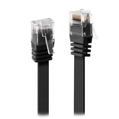 XtendLan patch kábel Cat6, UTP - 0,5m, čierny, plochý (predaj po 10 ks)
