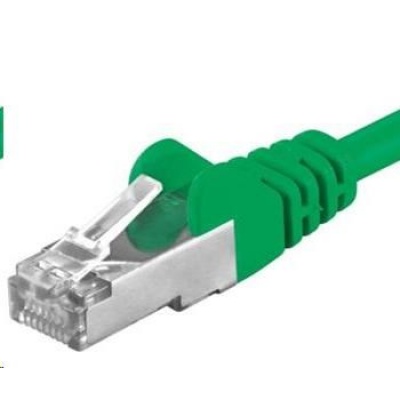 PREMIUMCORD Patch kabel CAT6a S-FTP, RJ45-RJ45, AWG 26/7 0,25m zelená