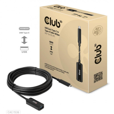 Adaptér Club3D USB-C na USB-A, 10 Gb/s, 5 m, M/F
