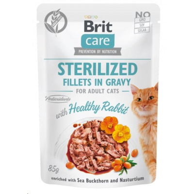 Kap.Brit Care Cat Sterilized. Fillets in Gravy Rabbit 85g