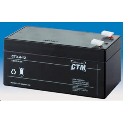 Batéria - CTM CT 12-3,4 (12V/3,4Ah - Faston 187), životnosť 5 rokov
