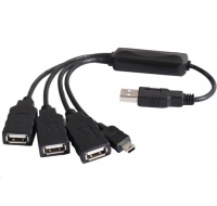 PremiumCord USB2.0 HUB 4-portový čierny kábel