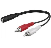 PREMIUMCORD Audio kábel 3,5 mm Jack - 2x Cinch 1,5 m (F/M, stereo)