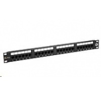 Solarix Patch panel 24 x RJ45 CAT5E UTP 150 MHz čierny 1U SX24-5E-UTP-BK