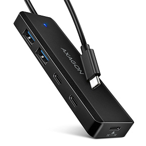 AXAGON HUE-C2C, 4× USB 5Gbps TRAVEL hub, 2× USB-A + 2× USB-C, USB-C napájanie, 19 cm USB-C kábel AXAGON HUE-C2C, 4× USB 5Gbps TRAVEL hub, 2× USB-A + 2× USB-C, USB-C napájanie, 19 cm USB-C kábel