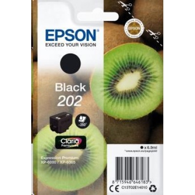 Čierny atrament EPSON v jednom balení "Kiwi" Black 202 Claria Premium Ink 6,9 ml