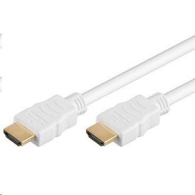 Vysokorýchlostný kábel HDMI + Ethernet PremiumCord, biely, pozlátené konektory, 15 m