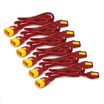 Súprava napájacích káblov APC (6 ks), uzamykateľná, C13 na C14, 1.2 m, červená