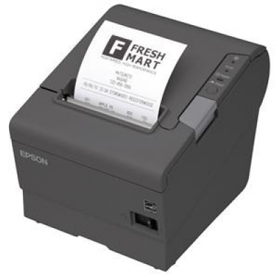 EPSON TM-T88V pokladničná tlačiareň, USB + sériová, tmavá, s napájacím zdrojom