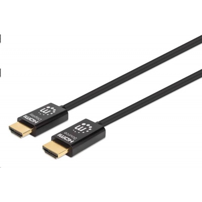 MANHATTAN HDMI kábel samec - samec, vysokorýchlostný aktívny optický kábel HDMI, 30 m, pozlátené koncovky, čierny
