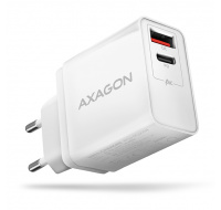 AXAGON ACU-PQ22W, sieťová nabíjačka PD & QC 22 W, 2x port (USB-A + USB-C), PD3.0/QC3.0/AFC/FCP/Apple, biela